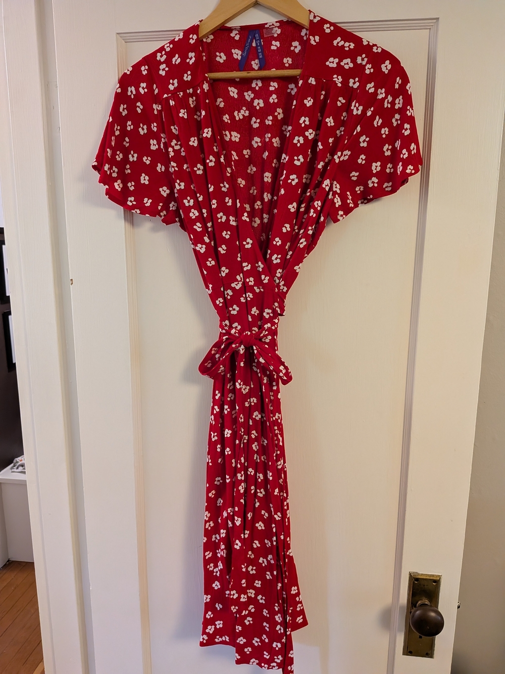 Seraphine Maternity Red Wrap Dress, Size 8